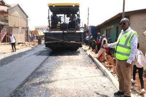 Chief Officer David Njenga during the tarmacking of Misri Roads in Limuru Municipality