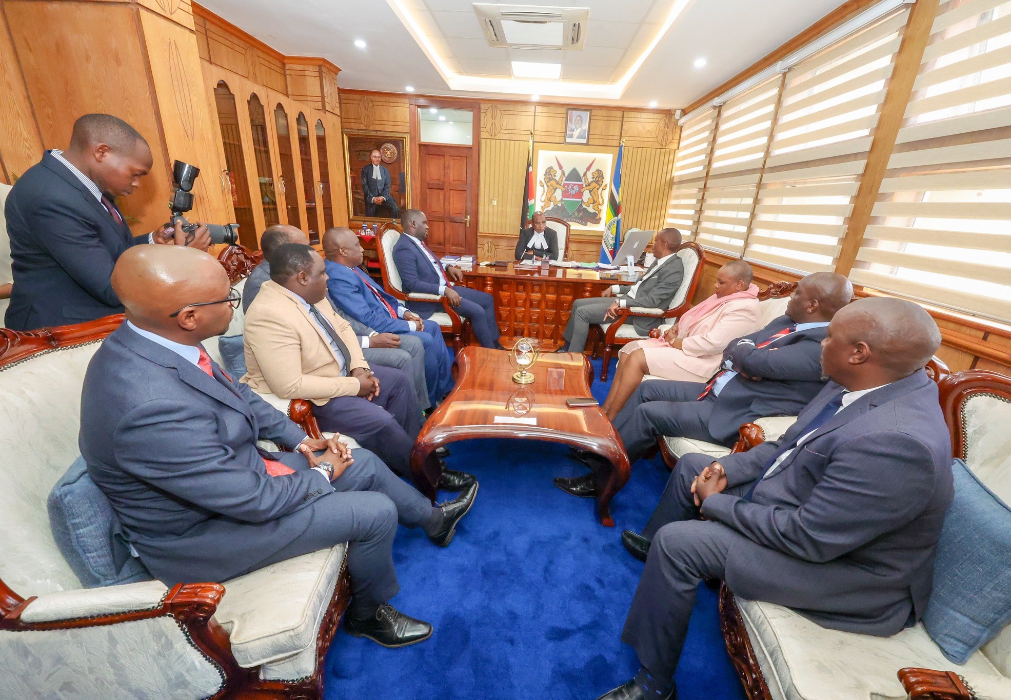 Kiambu leadership at the office of the Senate Speaker on the day the process of Thika becoming an Industrial Smart City began at the Senate