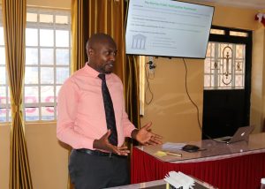 Chief Officer Martin-kangiri-addressing-Gatundu-board-meembers-during-capacity-building-training