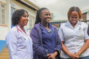 Some of the medical staff working at the Kihara Level 4 Hospital